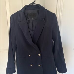 Banana Republic Women's Double-Breasted Navy Blazer with Gold Buttons
